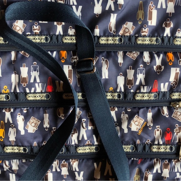 Lesportsac Large Navy Tote with Professions Print - Picture 10 of 10